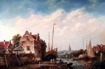 unknow artist European city landscape, street landsacpe, construction, frontstore, building and architecture. 173 Spain oil painting art